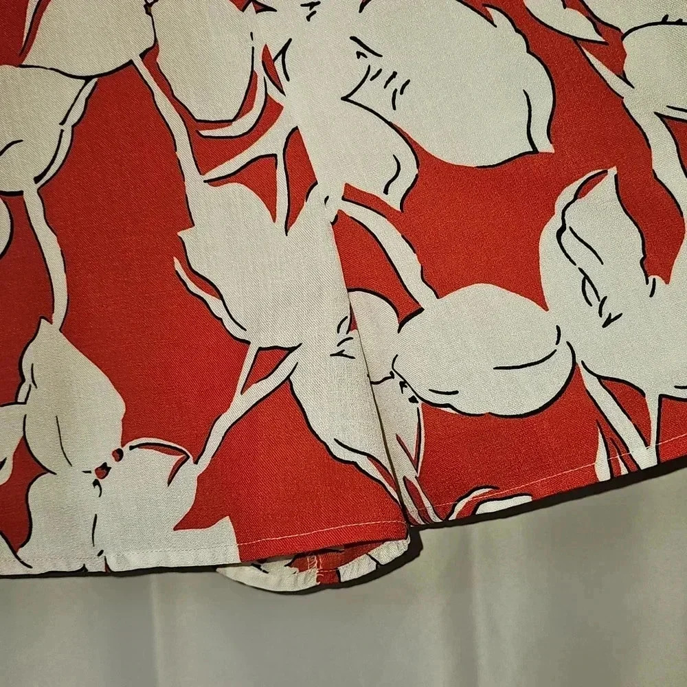 J.O.A Los Angeles Red and White 100% Linen Skort - Picture 6 of 15